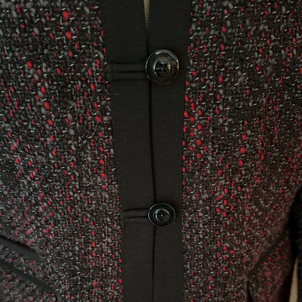 Pendleton Chic Black and Red Tweed Blazer